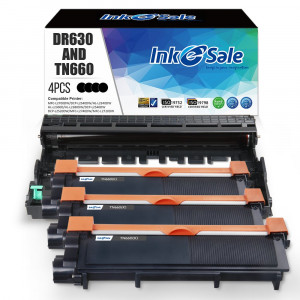 INK E-SALE High Yield Combo Set for DR630 Drum Unit and TN660 TN630 Toner Cartridge (1 Drum, 3 Toner)